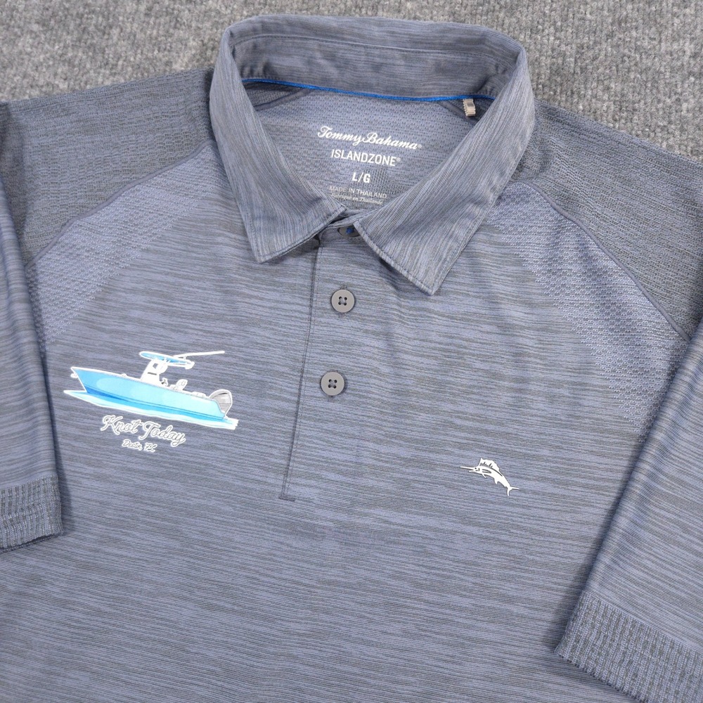 Tommy Bahama Palm Coast Pro IslandZone Polo Shirt Mens L Destin Florida Fishing